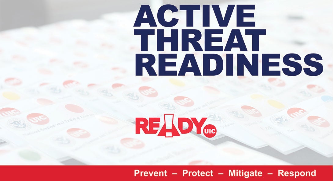 Digital render of the cover slide of the presentation for the Active Threat Readiness Seminar