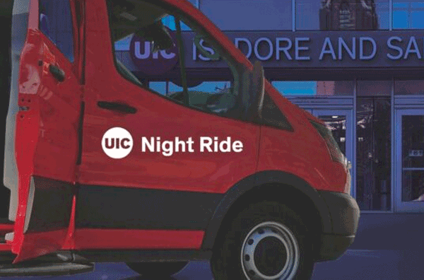 image of the red car used to provide the night ride service