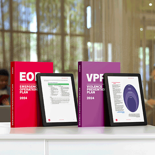 The EOP and the VPP physically represented by a book and a tablet connoting the documents can be found in printed or digital versions